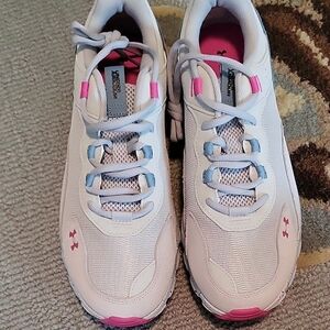 Under Armour Women's White and Pink Running Shoes